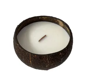 Hochwertige Coconut Shell Bowl Kerze/Kerze in Coconut Bowl mit graviertem Laser Logo/ Coconut Tee licht halter Custom ized Log
