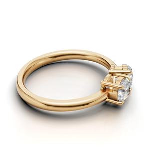 Anillo Toi Et Moi con diamante cultivado en laboratorio certificado por IGI, oro amarillo/blanco y rosa de 18 quilates, anillo de compromiso con forma redonda y de corazón para mujer - Product Image 4