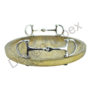 Café thé plat de service respectueux de l'environnement plateau en bois durable avec poignées de chaussure de cheval plateaux de Style équestre faits à la main - Product Image 3