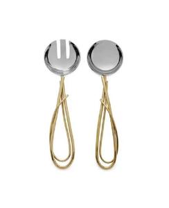 Couverts en acier inoxydable de longue durée au design antique personnalisé ensemble de couverts à salade manche en bois plaqué argent pour enfants mini salade - Product Image 4