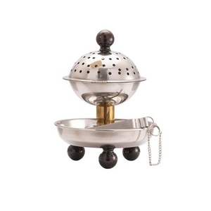Brûleur d'encens rond en acier inoxydable, fait main, design moderne, anti-odeur, brûleur de Bakhoor pour usage domestique, best-seller - Product Image 5