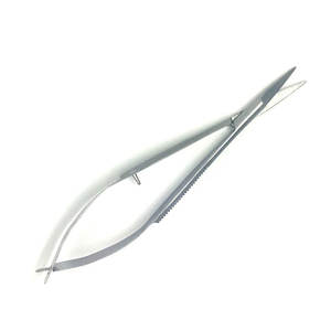 Micro ciseaux à cils professionnels 4.5 \ "point droit coupe ressort Action Extra pointu en acier inoxydable outil de beauté émoussé - Product Image 2