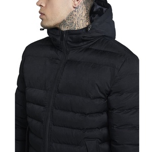 Best Selling Shiny Bubble Quilted <b>Canvas</b> Puffer <b>Jacket</b> for <b>Men</b> Cold Weather Protection Warm Winter with Hood OEM Style - Product Image 5