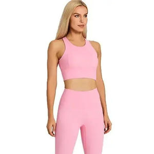 Conjunto de Fitness para gimnasio de alta calidad personalizado 2025, Sujetador deportivo transpirable sin costuras, conjunto de Yoga de estilo Simple con patrón de impresión sólida elegante - Product Image 4