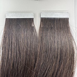 Sens Dark <b>Brown</b> Bioadhesive Invisible <b>Tape</b> Hair Extension 12pcs 4cm 36g Color BIO.2 100% Human Remy Double Weft Double Drawn - Product Image 1