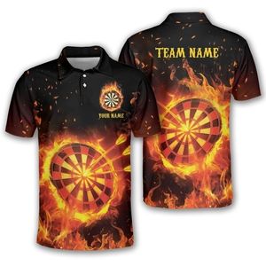 Polo à sublimation pour tournoi de fléchettes personnalisé Vêtements de sport évacuant l'humidité avec tissu confortable pour les joueurs et les clubs - Product Image 1