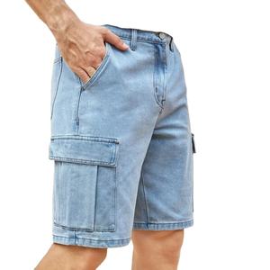 Pantalones Cortos Cargo de Mezclilla para Hombre con Lavado Ácido, Diseño Transpirable, Ropa Casual, Fabricante Directo de Fábrica - Product Image 5