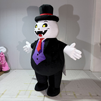 Costume de mascotte de vampire gonflable Baige avec chapeau haut-de-forme pour fête d'Halloween, événement et spectacle sur scène