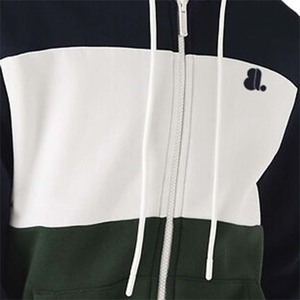 2026มีฮู้ดผู้ชายผ้าฝ้าย100% บล็อกซิปมีฮู้ดผ้าฟลีซปักลายสำหรับฤดูหนาวดีไซน์โลโก้พลอยเทียม - Product Image 5