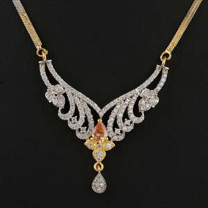 American Diamond <b>Locket</b> Set - Golden & Silver - Product Image 3