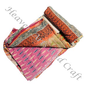 Venta caliente hecho a mano Kantha edredón Gudari Kantha edredón proveedor de oro algodón impreso indio para uso doméstico en hoteles-venta al por mayor GD2093 - Product Image 5