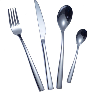Cubiertos con Mango de Resina Dorada y Juego de Cubiertos de Acero Inoxidable Plateado, Diseño Moderno y de Moda, Vajilla de Alta Venta - Product Image 2