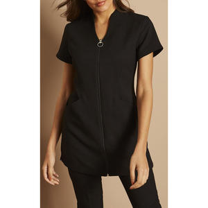 Blusa de Trabajo para Mujer, Estilo Túnica, Manga Corta, Uniforme para Esteticista, Terapeuta de Spa, Peluquería y Masajes - Product Image 1