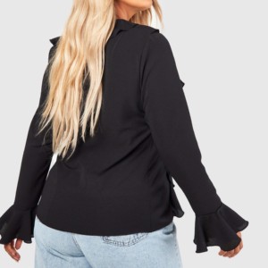 Blouses en coton de créateur pour femmes respirant élégant hauts longs mignon dentelle broderie solide à manches longues dames Blouses pour les filles - Product Image 2
