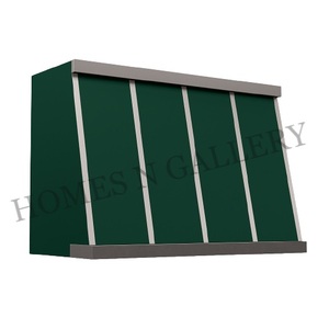 Hotte murale en acier inoxydable au design moderne, finition patine verte personnalisée, pour foyer et cheminée - Product Image 3