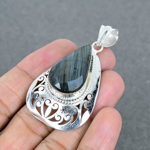 Onyx Pierre Pendentif 925 Argent Plaqué Laiton Vintage Design Charme Femmes Fille Anniversaire Fête Porter Pendentif En Gros prix de gros - Product Image 3