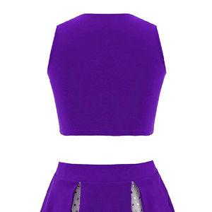 Vente en gros 2026 Uniformes de cheerleading pour femmes de qualité supérieure Sublimés Légers Haut court à col en V avec jupes plissées pour filles - Product Image 6