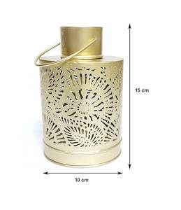 ACUBE INDUSTRIES Lot de 2 bougeoirs en métal et verre suspendus en fer doré antique pour la décoration intérieure, les mariages et Noël - Product Image 2