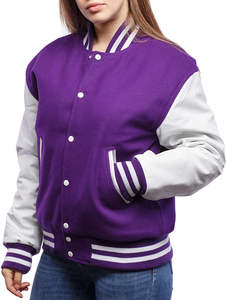 2025 College Baseball Letterman Varisty Chaquetas para hombres y con mangas de cuero Stand Collar Winter Wear Varisty Jacket - Product Image 6