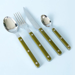 Juego de cubiertos de acero inoxidable dorado claro, diseño único, alta calidad, moderno, mango dorado, venta al por mayor - Product Image 2