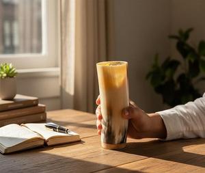 Vaso de Vidrio de Cuerno de Búfalo Natural de Estilo Vintage con Técnicas Tradicionales para Interiores con Temática de Herencia a Precio de Mayoreo - Product Image 2