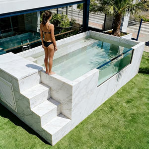 Piscine hors sol de luxe en fibre de verre, grande piscine préfabriquée en conteneur pour adultes et enfants, prête à l'emploi en extérieur - Product Image 4