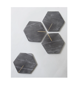 Sous-verres en marbre et en laiton pour tasses à thé, accessoires personnalisés pour la décoration de table, fabrication en Inde - Product Image 1