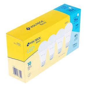 Bombillas LED Volteck A19, Paquete de 4, 14W, Luz Diurna, 5000K, Blanco Frío, Base E27, 1150LM, 81 CRI, CA/CC, para Uso Residencial, Garantía de 10 Años - Product Image 1
