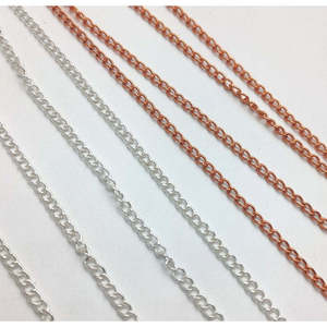 โซ่ต่อแบบแบนขนาด 2.53 มม. สำหรับทำเครื่องประดับ ทอง เงิน และทองชมพู ชุบทองแดง 1 เมตร - Product Image 3