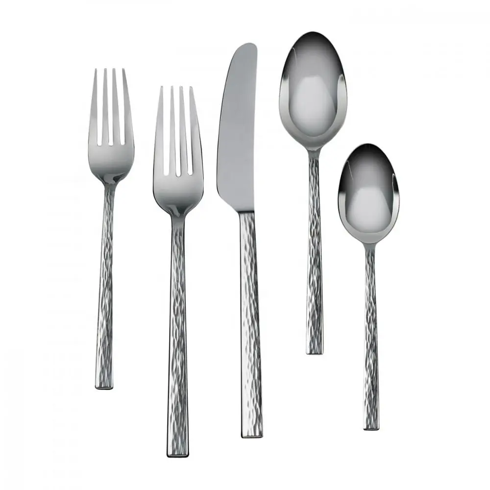 Sáng bóng bạc Flatware thiết lập dao kéo thép không gỉ với búa xử lý muỗng nĩa Knife Set cho bộ đồ ăn và Flatware cho Đảng