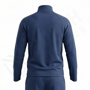 Conjuntos Deportivos Personalizados de Felpa de Algodón y Poliéster con Cremallera, Diseño Liso para Hombre, Ajuste Cómodo y Delgado, Ropa Deportiva, Color Personalizado - Product Image 2