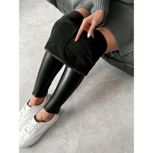 Leggings en similicuir brillant doublés de polaire à taille haute pour femmes Jane's - Thermiques, coupe ajustée, confortables pour un usage quotidien 31673 - Product Image 6
