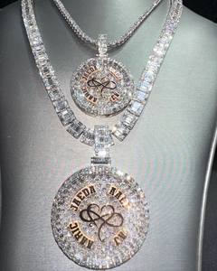 Haute Qualité Nom Personnalisé Pendentif VVS Moissanite Diamant Deux Tons Argent Or Hip Hop Glacé Charmes Haut Lustre Brillant Brillant! - Product Image 4