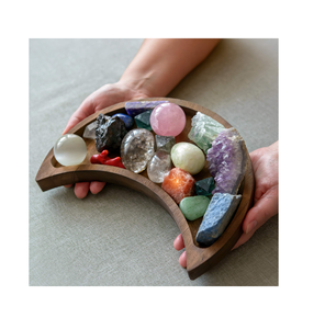 Fournisseur en gros de plateau en bois en forme de demi-lune, plateau décoratif pour bougies chauffe-plat, bijoux, à prix incroyable - Product Image 6