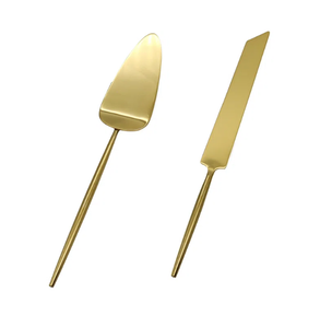 Couteau à découper les gâteaux en métal acier inoxydable 100% et ustensile de service ensemble de couteaux à découper les gâteaux en métal - Product Image 2