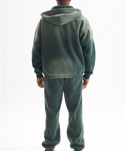 Conjunto Deportivo Casual para Hombre 2025, Sudadera con Capucha y Pantalones de Felpa Gruesa, Estilo Lavado, Tendencia de Invierno, 100% Sólido - Product Image 6