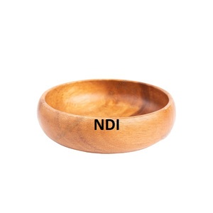 Bol de service pour craquelins de fruits secs et noix arrondis à finition foncée Design attrayant Serveur de nouilles et de soupe Bol en bois - Product Image 4