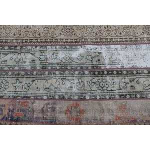 Vintage Rug, Accent 2.6x5.9 ft Turkish Rug, <b>Brown</b> Polka dot <b>Wool</b> Rug - Product Image 5