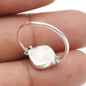 Bleu Turquoise Pierres Précieuses Coussin Forme Lunette Ensemble À La Main 925 Bagues En Argent Sterling Fournisseurs De Mariage Anniversaire Anneaux Bijoux - Product Image 5