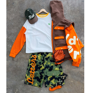 Sudadera con Capucha de Invierno de Diseño Personalizado de Alta Calidad, 100% Algodón, con Combinación de Chaleco, Bordado y Bolsillos Tipo Cargo para Hombre - Product Image 4