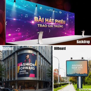 ป้ายไวนิลงานเปิดตัวพิมพ์ยูวีแบบ Frontlit สำหรับใช้งานกลางแจ้ง ผลิตจากโรงงานพิมพ์ในเวียดนาม - Product Image 5