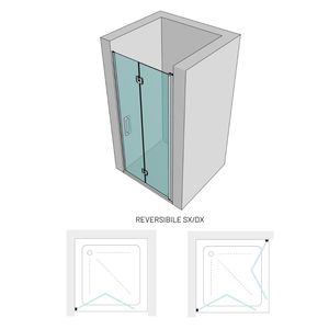 Regolabile 75cm di larghezza doccia pieghevole nicchia porta 6mm in vetro temperato con finitura cromata - Product Image 2