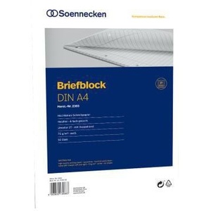 สมุดจดบันทึก Soennecken 70 แกรม สีขาว DIN A4 50 แผ่น พร้อมขอบใน/ขอบนอก ผลิตภัณฑ์กระดาษ 100% - Product Image 1