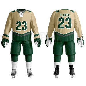 Uniforme de hockey sur glace pour hommes avec imprimé personnalisé et pantalon assorti conçu pour la flexibilité de la performance et le confort sur la patinoire - Product Image 1