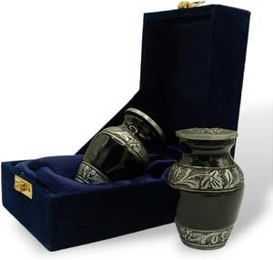 โกศขนาดเล็ก การเผาศพขนาดเล็กในโกศศพสีเขียวและสีดําสําหรับสัตว์เลี้ยงหรือโกศเถ้ามนุษย์สําหรับความทรงจําขนาดเล็ก - Product Image 5