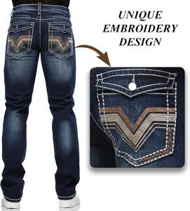 Vente en gros bon marché Pantalon en denim respirant pour hommes, vêtements décontractés, nouveau dernier style de pantalon en jean personnalisé pour toutes les saisons - Product Image 2