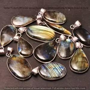 Vente chaude chrétien naturel Labradorite haute poli Cabochon pierre précieuse en vrac Vintage forme ovale pendentif à breloque femmes personnalisé - Product Image 3