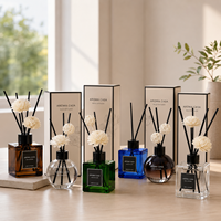 Diffuseurs à bâtonnets de marque privée, désodorisants, huiles essentielles liquides ou solides, lavande, avec bouchon en bois, pour maison, hôtel, verre, diffuseur sans flamme, parfum d'ambiance pour voiture