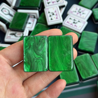 Tuiles de Mahjong Américain Noires de Luxe « Sorcière » – Ensemble de 160 Tuiles en Acrylique Premium avec Dos Vert Jade – Collection Mystique Halloween Designer