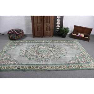 Alfombra Turca Vintage Grande de 5.1x8.9 pies, Alfombra Azul del Suroeste de Estados Unidos de Lana - Product Image 3